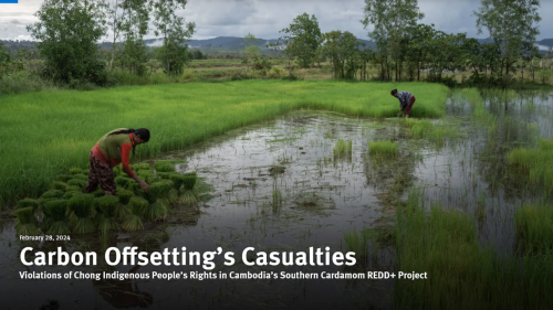 環保天地 - 人權觀察：碳補償項目侵犯柬埔寨土著人權利