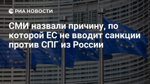 СМИ назвали причину, по которой ЕС не вводит санкции против СПГ из России