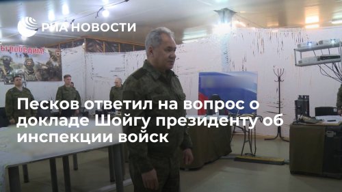 Песков ответил на вопрос о докладе Шойгу президенту об инспекции войск
