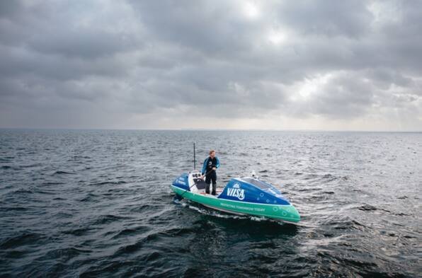 Werben für Klimaschutz: Kieler Michael Walther paddelt mit Spezial-SUP über den Atlantik