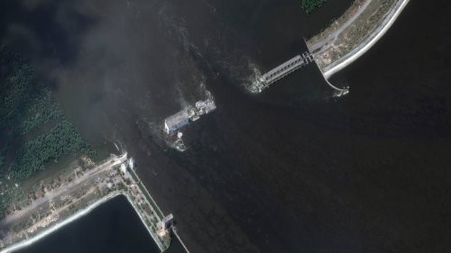 Kachowka-Staudamm: Satellitenbilder zeigen das gigantische Ausmaß der Zerstörung