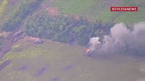 Leopard-Panzer steht in Flammen: Die Gegenoffensive der Ukraine hat begonnen