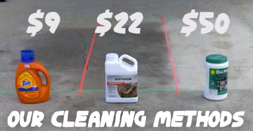 3 DIY Driveway Cleaning Methods to Remove Oil Stains are Tested