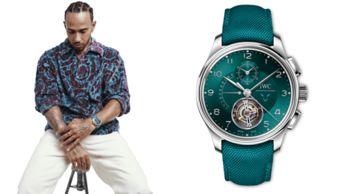 Lewis Hamilton Just Created a Slick New Teal-Colored IWC Portugieser Tourbillon with IWC