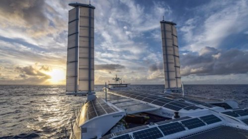 This 100-Foot Catamaran Just Crossed the Atlantic Using Only Hydrogen Fuel and Solar Power