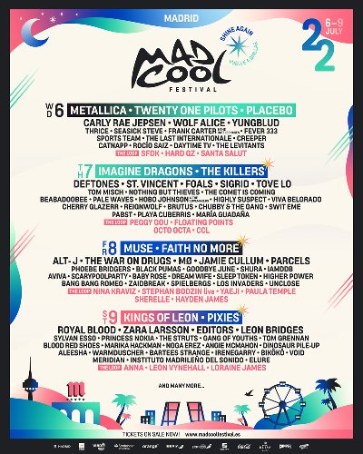 METALLICA y Muse en el Festival MAD COOL 2022