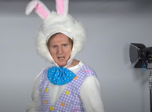 Watch Liam Neeson Hilariously Audition to Play the Easter Bunny on 'Colbert'