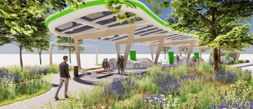 Leuchtturmprojekt nahe Völklinger Straße: Acht E-Autos können gleichzeitig im neuen Ladepark laden
