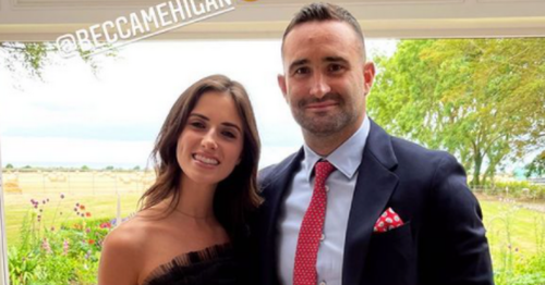 Leinster star Dave Kearney wows with stunning girlfriend Becca at wedding