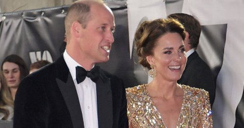 Kate Middleton looks a vision in show-stopping gold dress at James Bond premiere