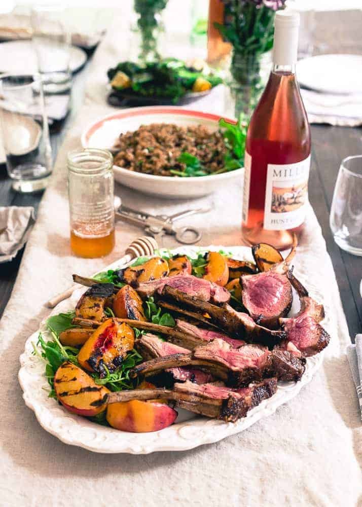 Grilled Lamb Chops - Peach Honey Glazed Lamb Chops on the Grill