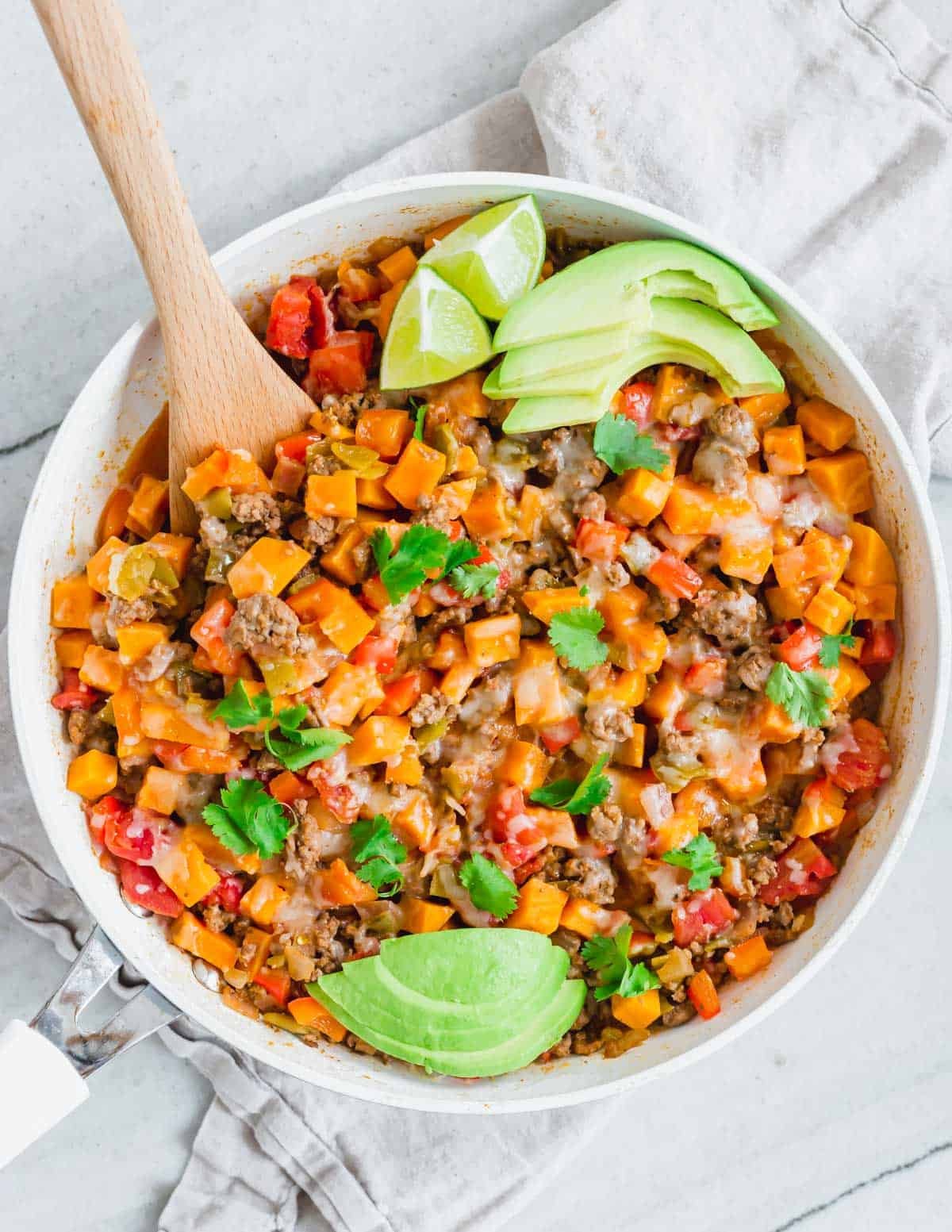 Ground Beef and Sweet Potato Skillet