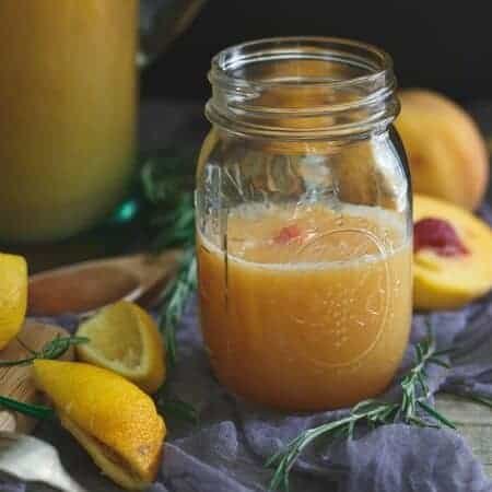 Roasted Peach Rosemary Lemonade