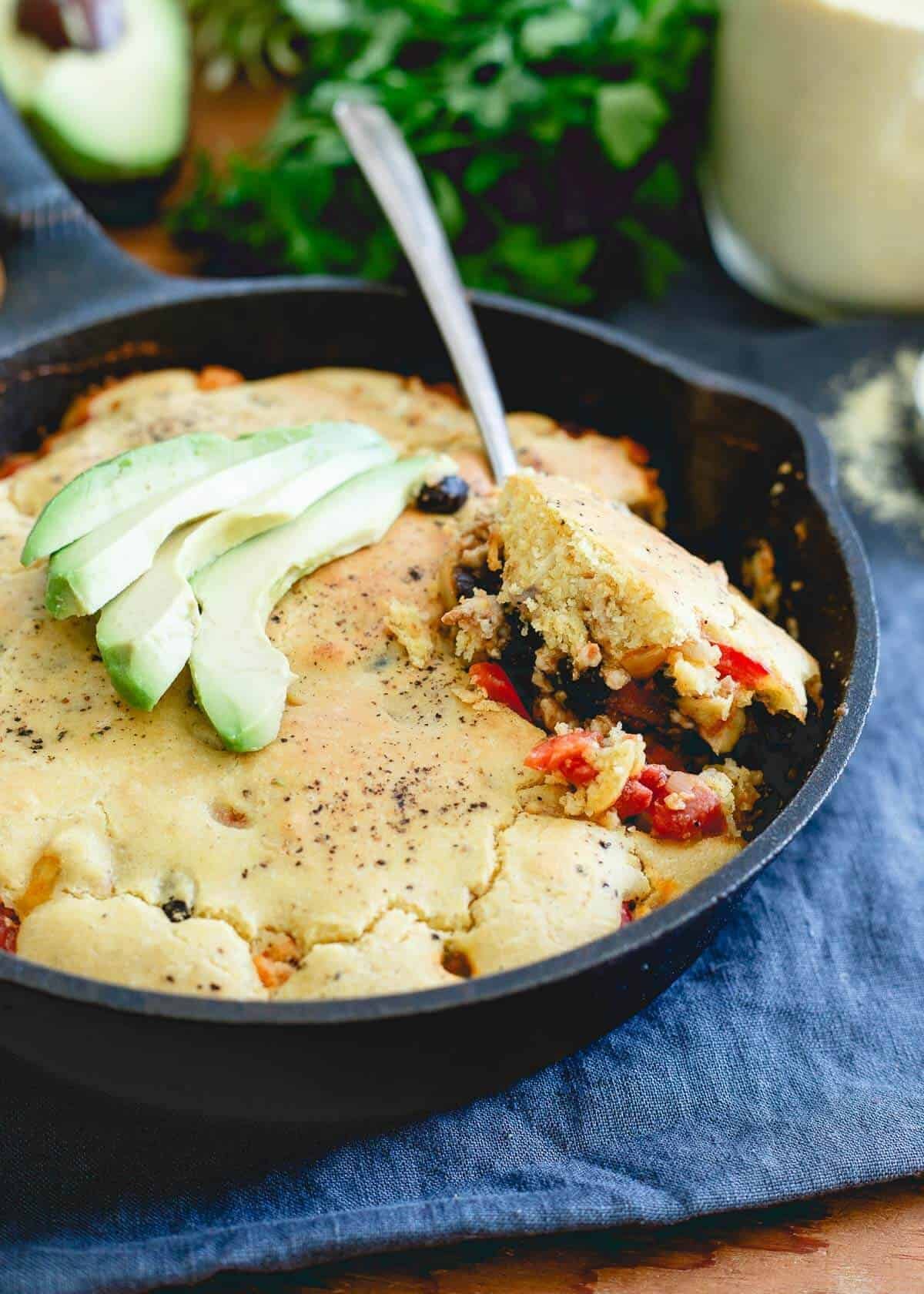 Chili Pie - Turkey Chili Pie with a Gluten-Free Cornbread Topping