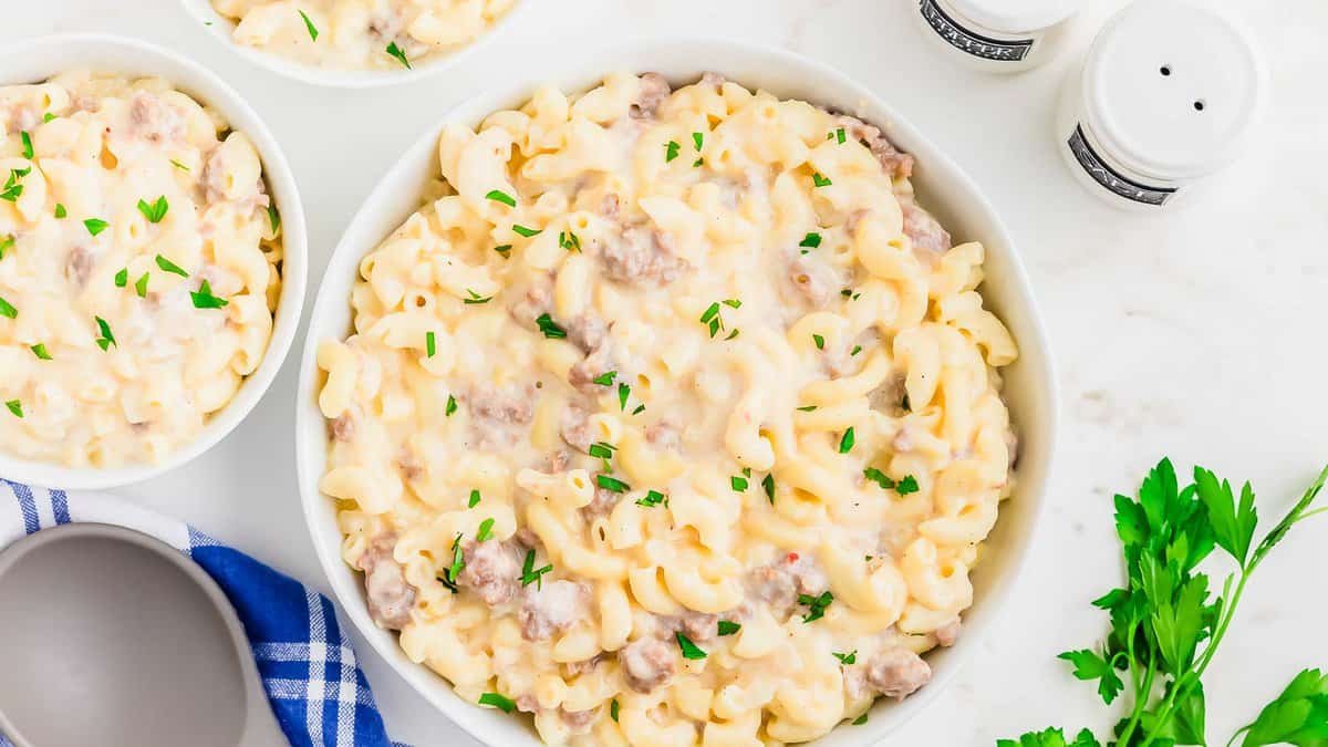 Cheesy Delight: Sausage Mac & Cheese in 35 Mins!