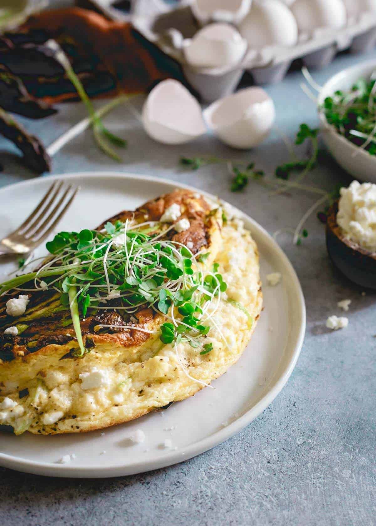 Omelette Soufflé - with Asparagus and Goat Cheese