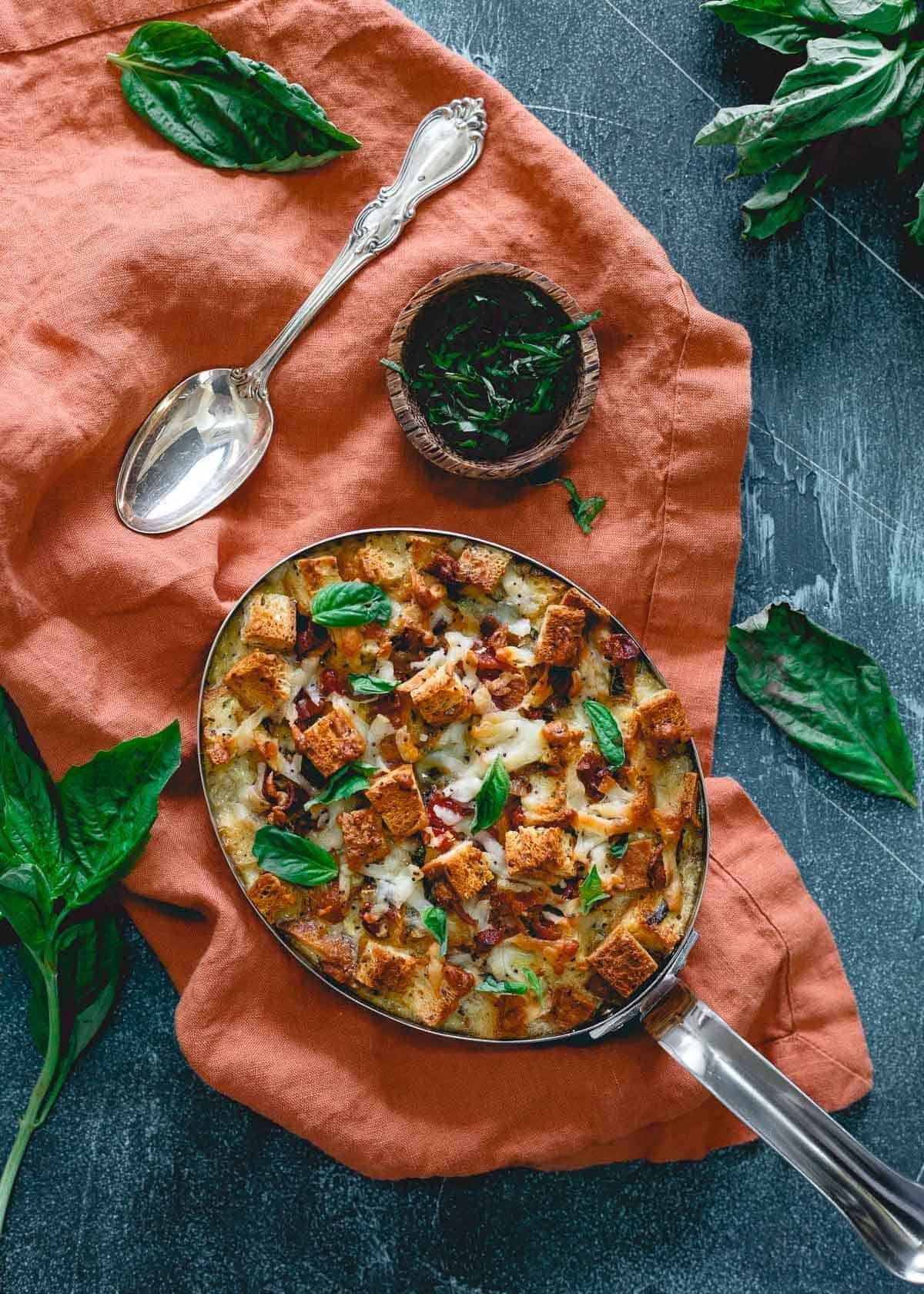 Everything Bagel Breakfast Strata - Gluten-Free Bagel Breakfast Strata