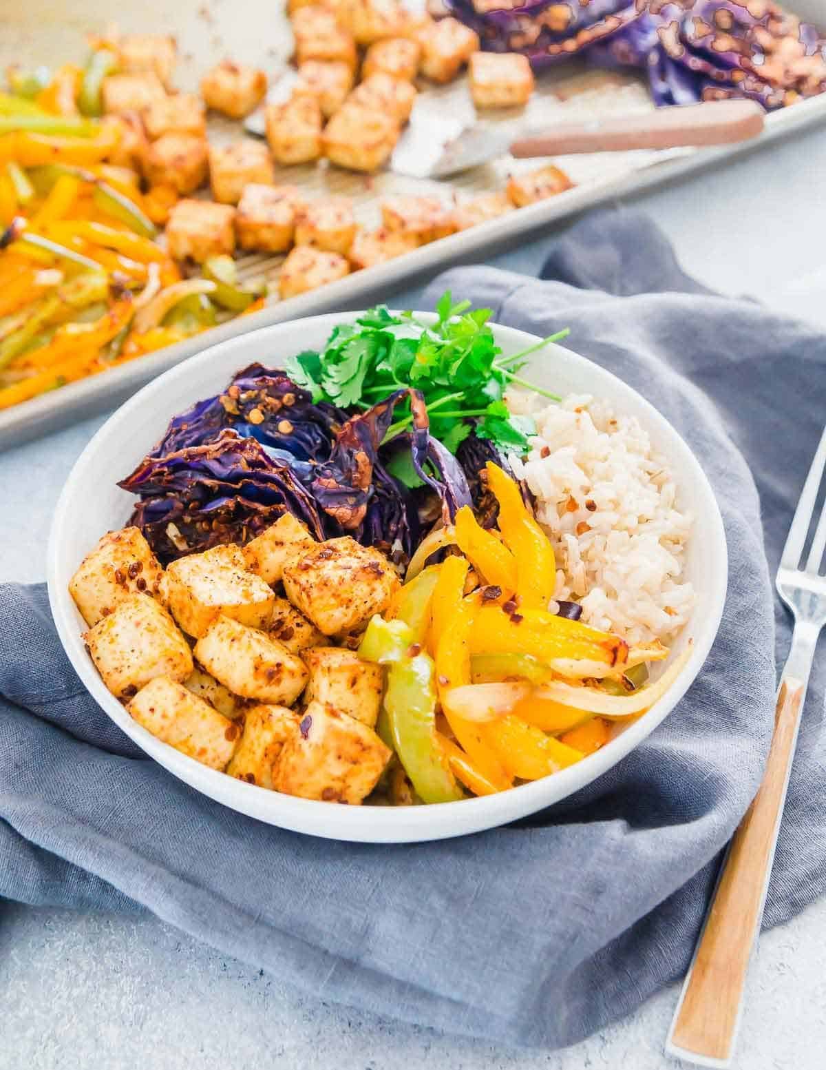 Meal Prep Roasted Tofu Recipe - Easy Sheet Pan Meal Prep Tofu