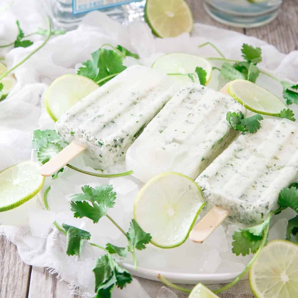 Margarita Ice Pops - Coconut Cilantro Margarita Ice Pops