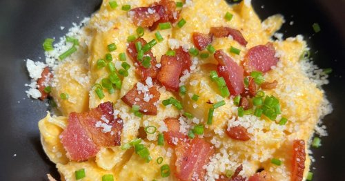 Give mac and cheese a summer upgrade with sweet corn and crispy bacon