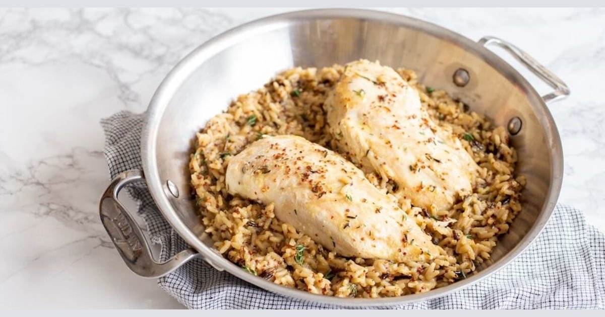One-Pot Chicken and Wild Rice in Honey Mustard Sauce