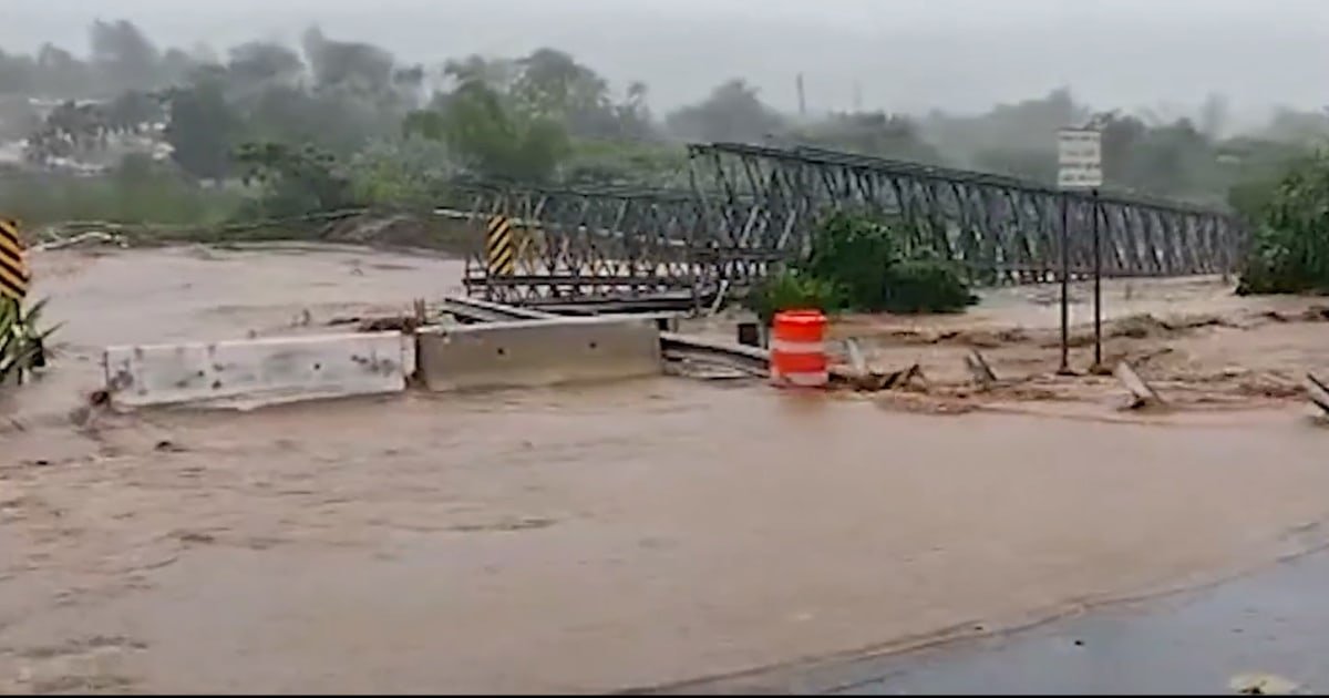 Bridge built in Puerto Rico after Hurricane Maria is swept away by Fiona floodwaters