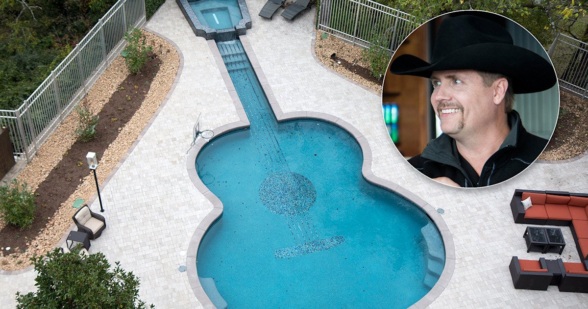 John Rich gives us a tour of his home — with a guitar-shaped pool!