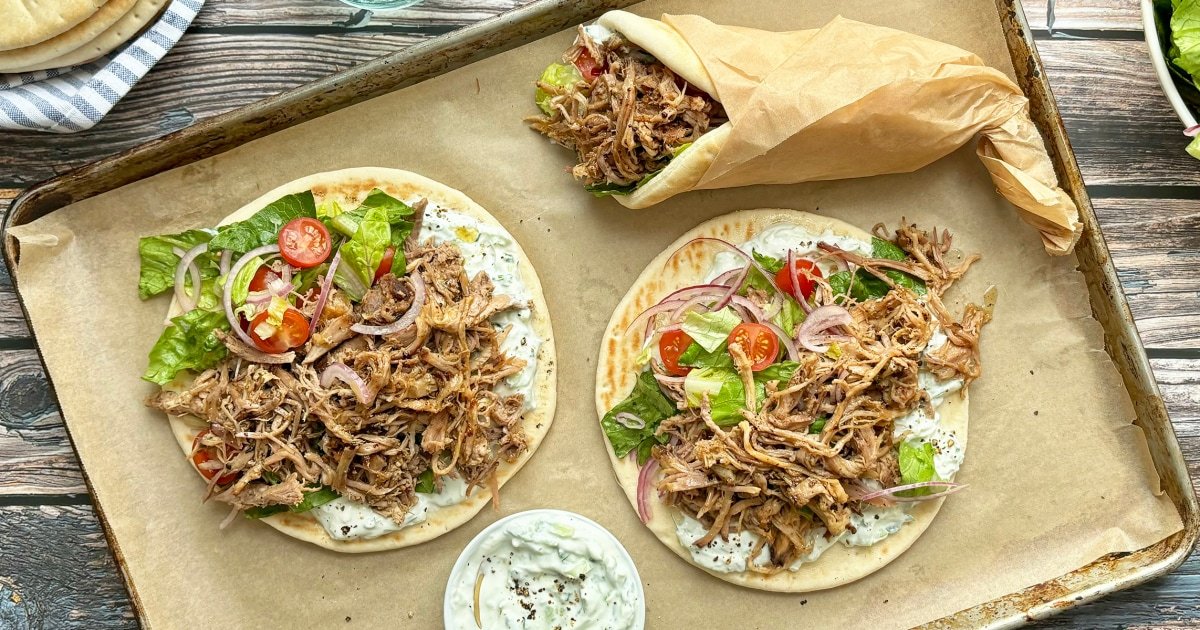 Pork Gyro Pita Sandwiches
