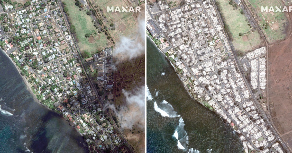 Satellite images capture wildfire devastation in Lahaina