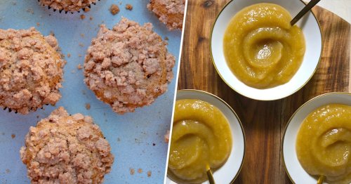 Make homemade applesauce, then use it to make streusel muffins