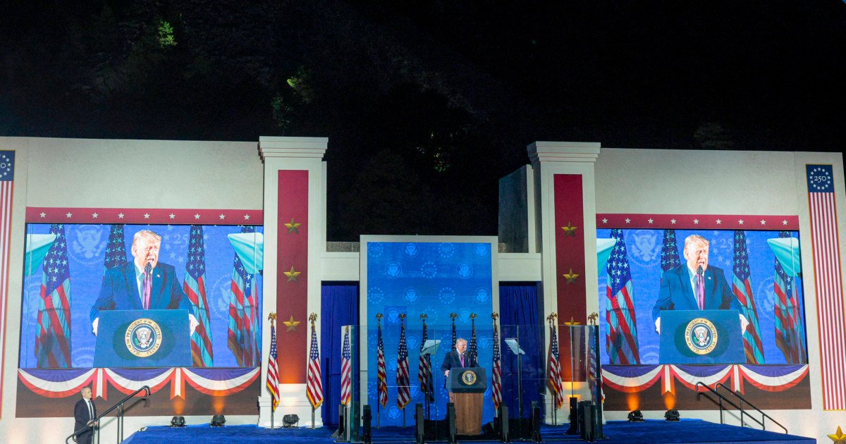 Trump warns of communist ‘threat’ and touts America’s strength at Mount Rushmore