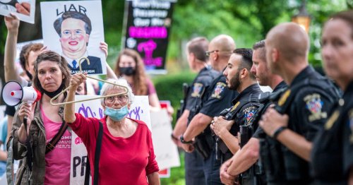 Free speech or federal crime? Protesters are still marching outside conservative Supreme Court justices’ homes