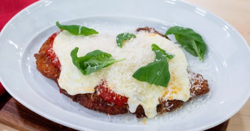 Mario Carbone shares his recipes for chicken Parm and pork chops with peppers
