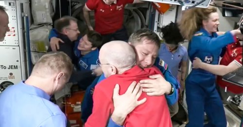NASA's stuck astronauts welcome their newly arrived replacements to the space station