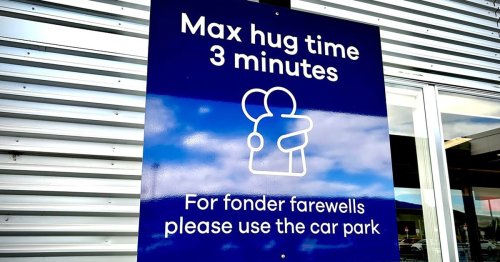 Cuddle time capped: Airport puts a 3-minute limit on goodbye hugs