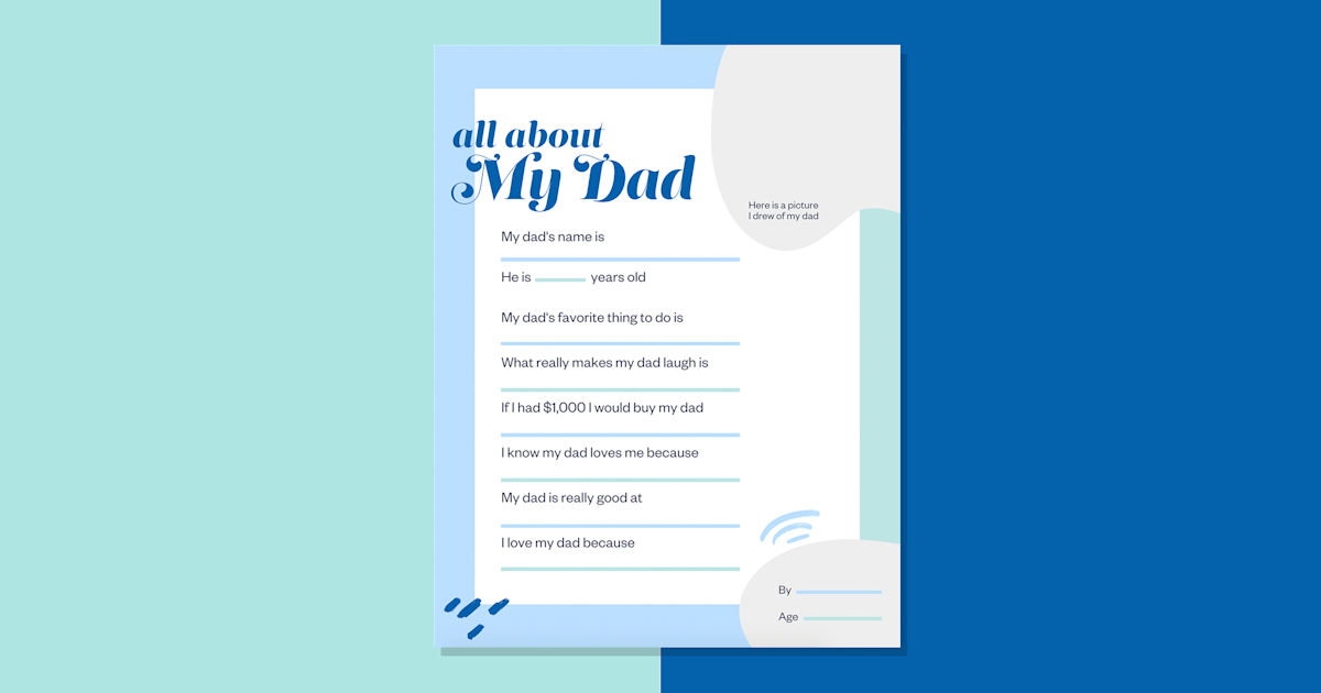 Free printable for Father's Day: All about Dad questionnaire