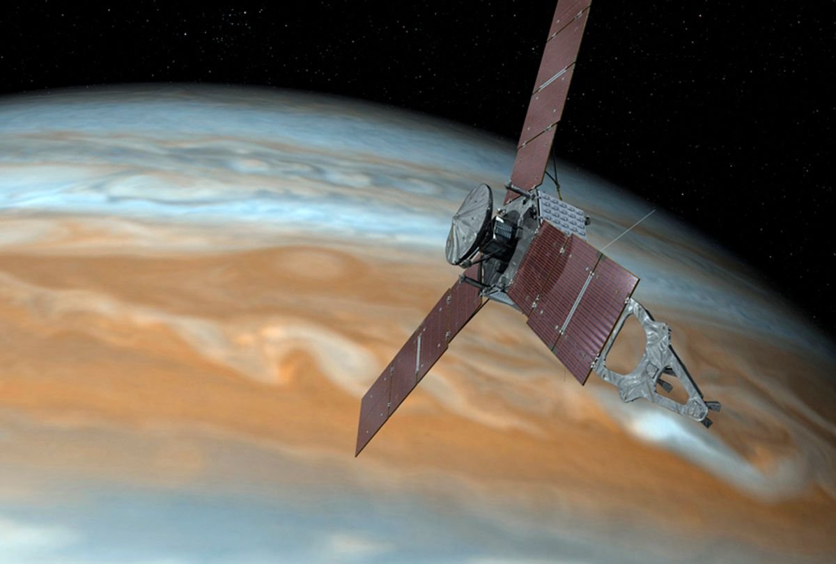 Thirteen "cyclonic vortices" characterize Jupiter's poles, spacecraft reveals