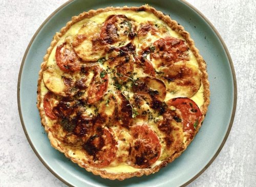 This savory tart with tomatoes, potatoes and aged Gouda makes for an elegant and delicious dinner