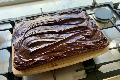 The key to Margie-Mom's Southern brownies is the decadent chocolate frosting