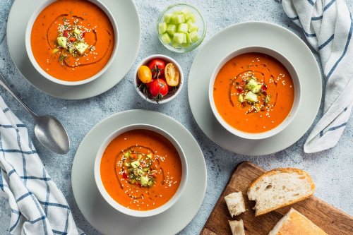 Tinned fish and tomatoes are a match made in heaven in this refreshing gazpacho