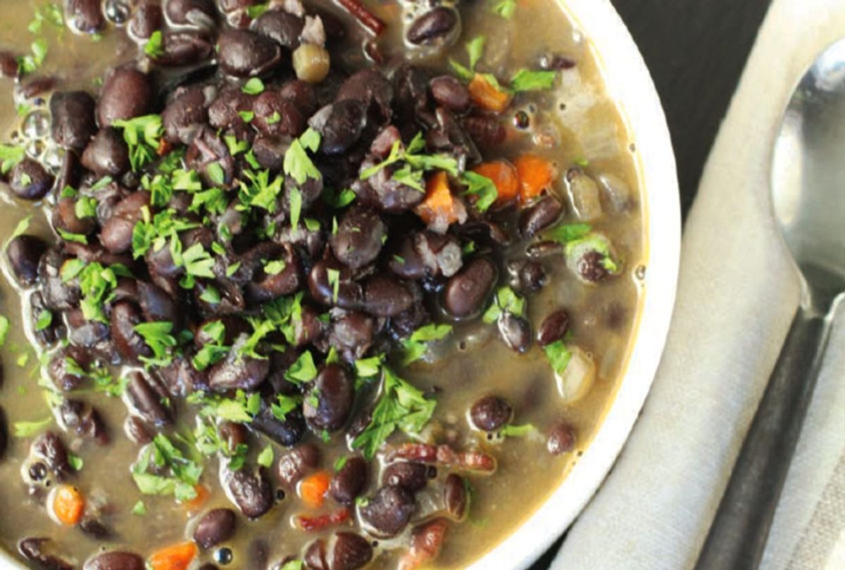 Freeze an extra batch of this hearty black bean soup so you can stay warm all winter long