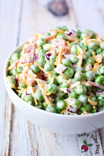 Pea Salad Recipe with Red Onions and Cheese {Video}