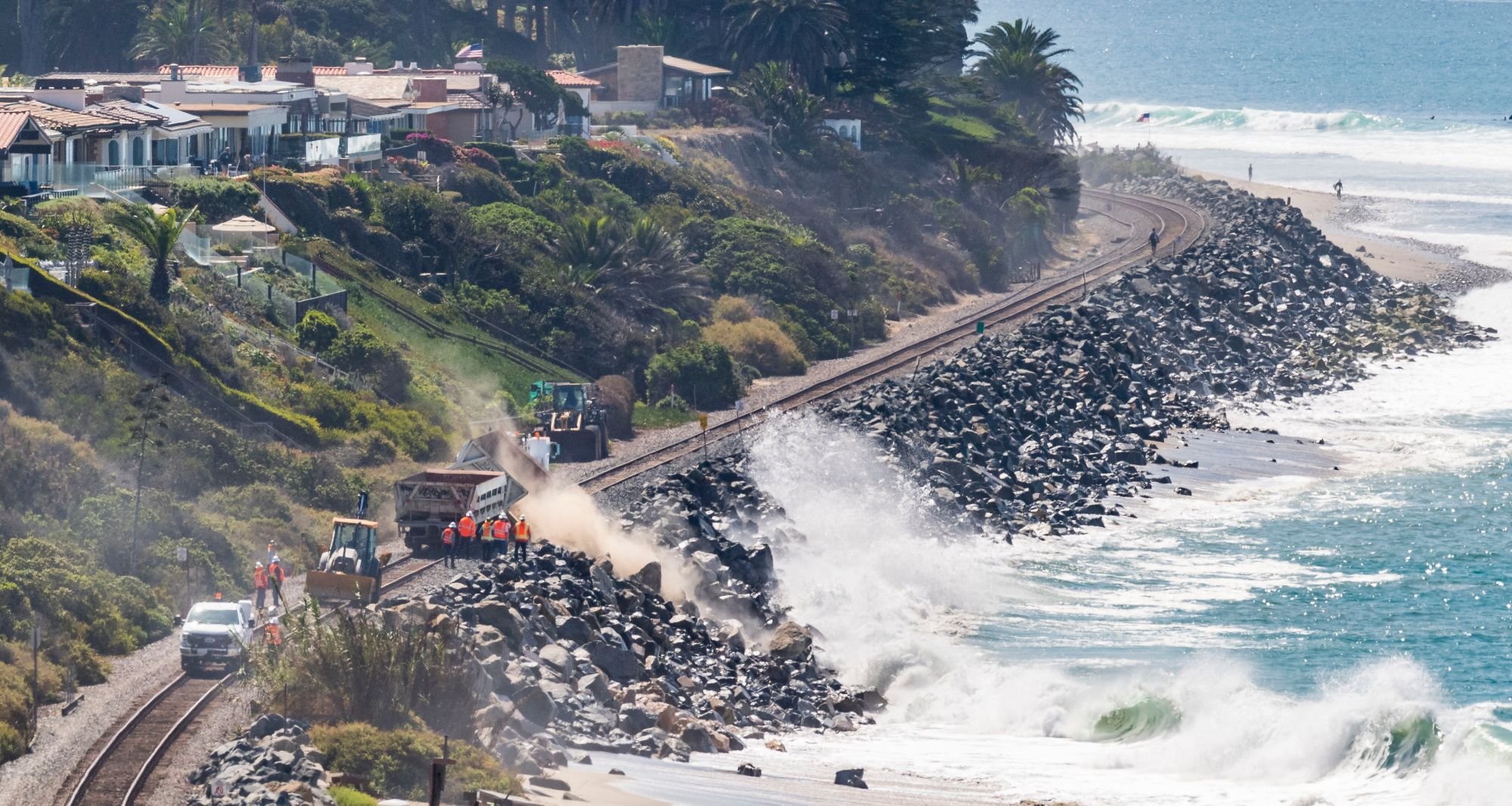 Trains delayed by high surf, erosion between San Diego and Orange County