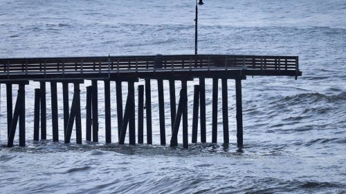California pier closes after storm knocks loose pilings — leaving end dangling over ocean