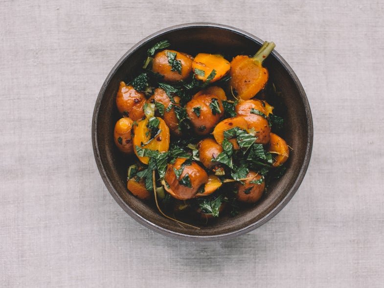 Moroccan Carrots with Aleppo Pepper and Mint