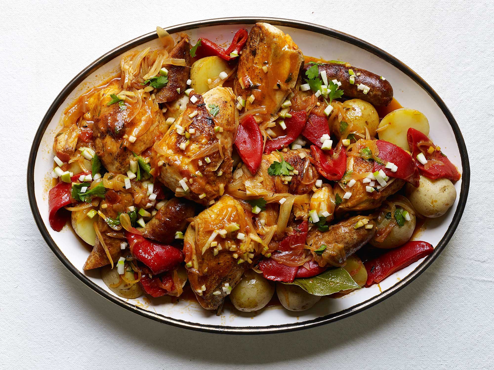 Basque Braised Chicken with Peppers (Chicken Basquaise)