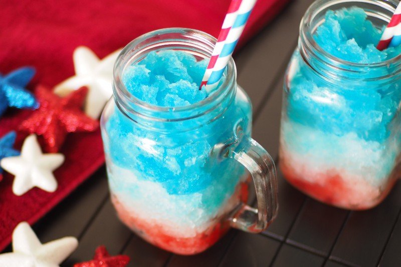 Frozen Red, White & Blue Lemonade Cocktail