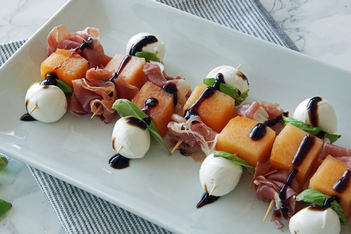 Prosciutto and Melon Appetizer Skewers