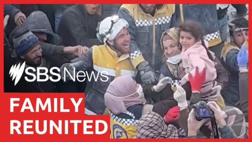 Whole family is rescued from rubble after Syria earthquake