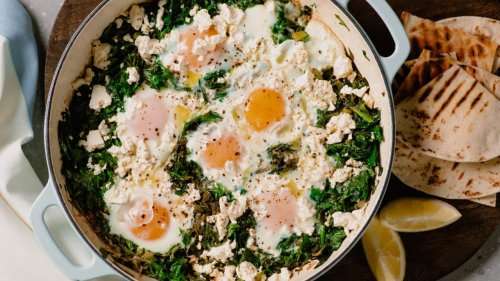 Adam Liaw's spanakopita baked eggs recipe